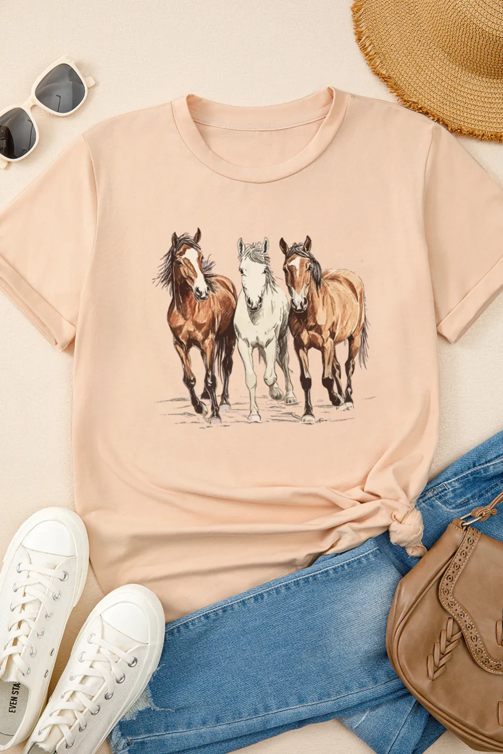 Gallant Horses Printed Casual Tee