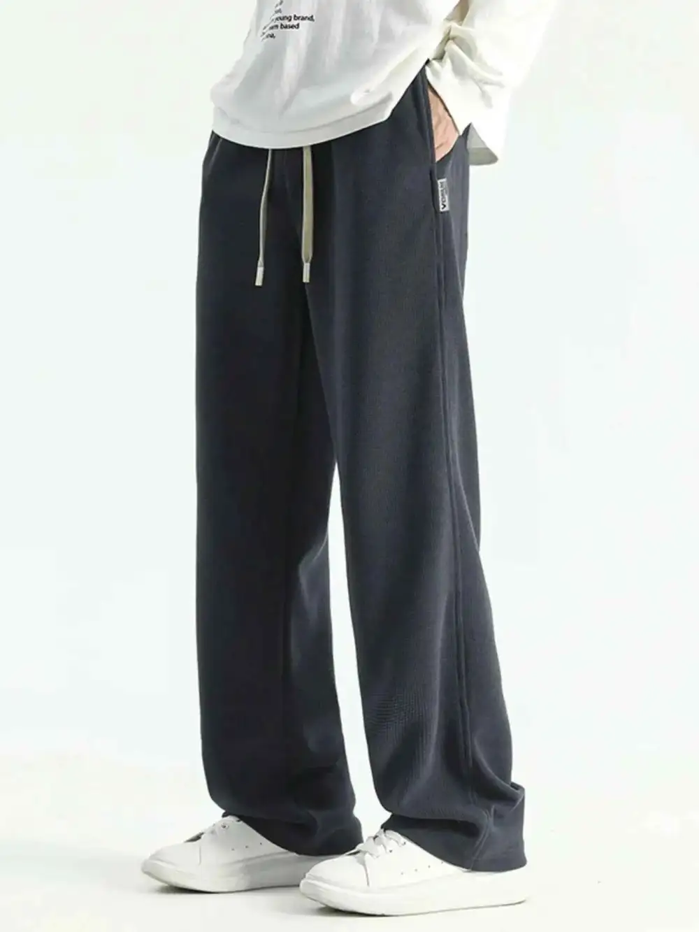 Relaxed Fit Drawstring Wide Leg Pants