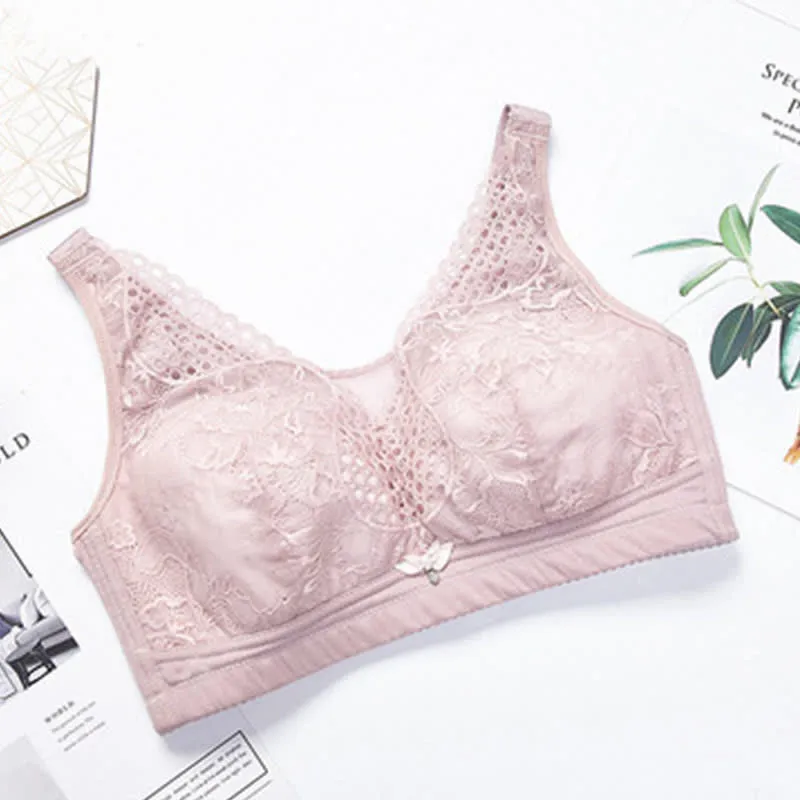 Floral Embroidery Wireless Bra Flower Wirefree Bra
