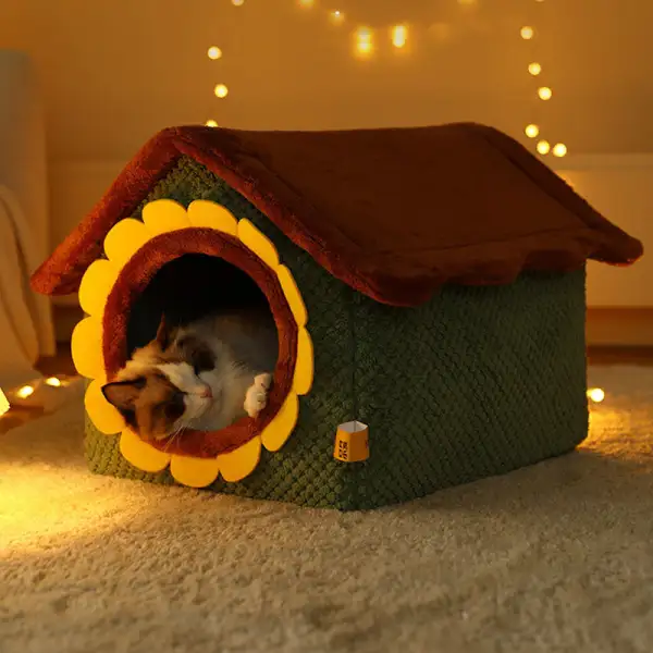 Adorable Sunflower Farm Plush Cat House