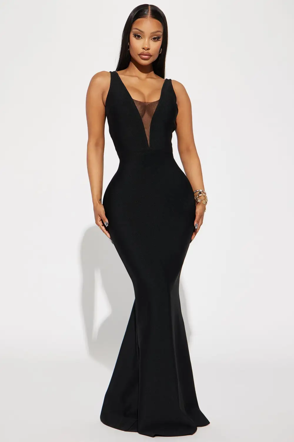 South Of France Bandage Gown - Black