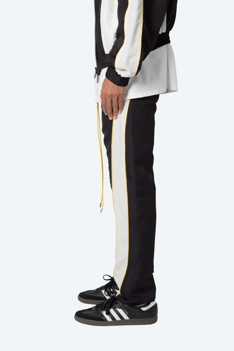 BLACK WITH YELLOW WHITE STRIPE SWEATPANTS