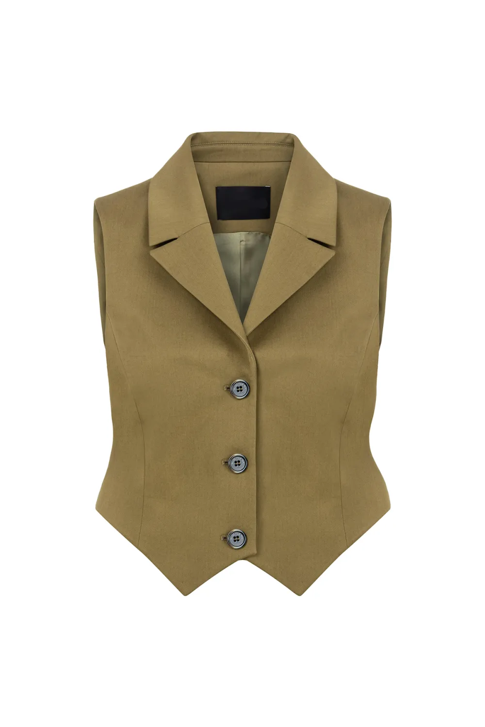Lapel Vest-Khaki