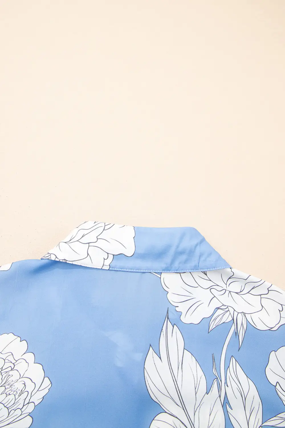 Floral Pleated Button Front Shirt Blouse