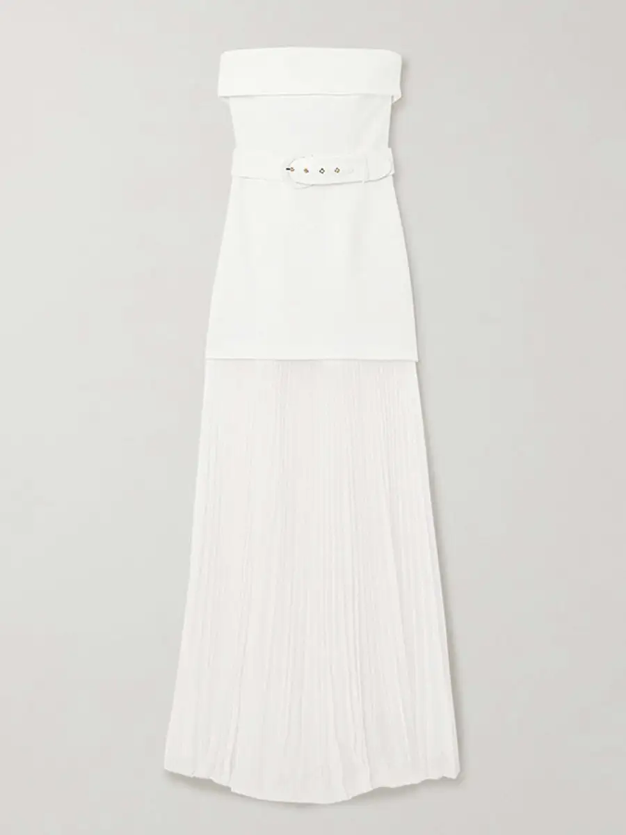 Pleated Wrap Belted Sleeveless Maxi Dress