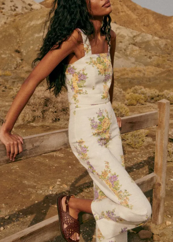 Square Neck Shorts Printed Tank Top