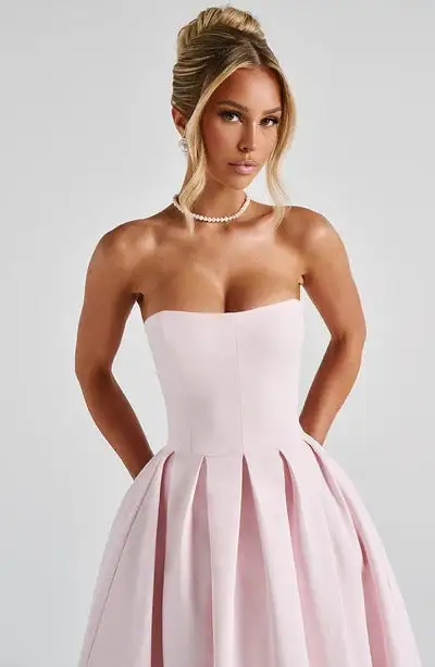 Strapless Silhouette Midi Dress