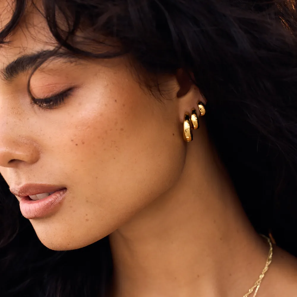 Sculpted Beaded Hoop Earrings