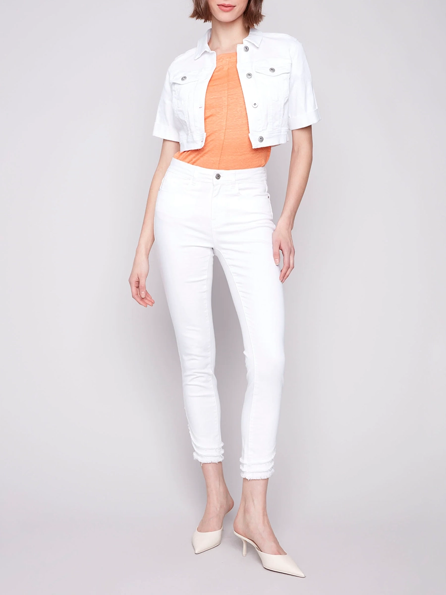 Creative Short Solid Color Basic Denim Jacket