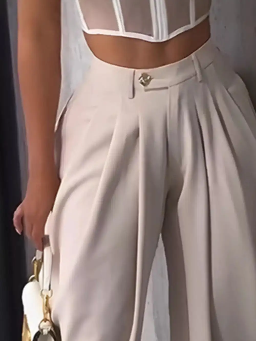Everyday High Waisted Wide Leg Pleated Pants