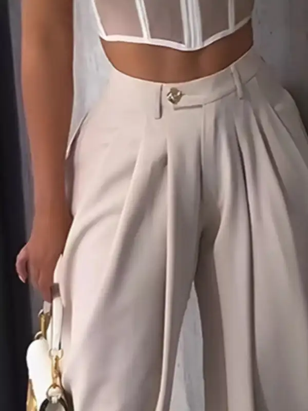 Everyday High Waisted Wide Leg Pleated Pants