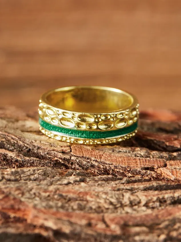 Vintage Cloisonne Gold Ring