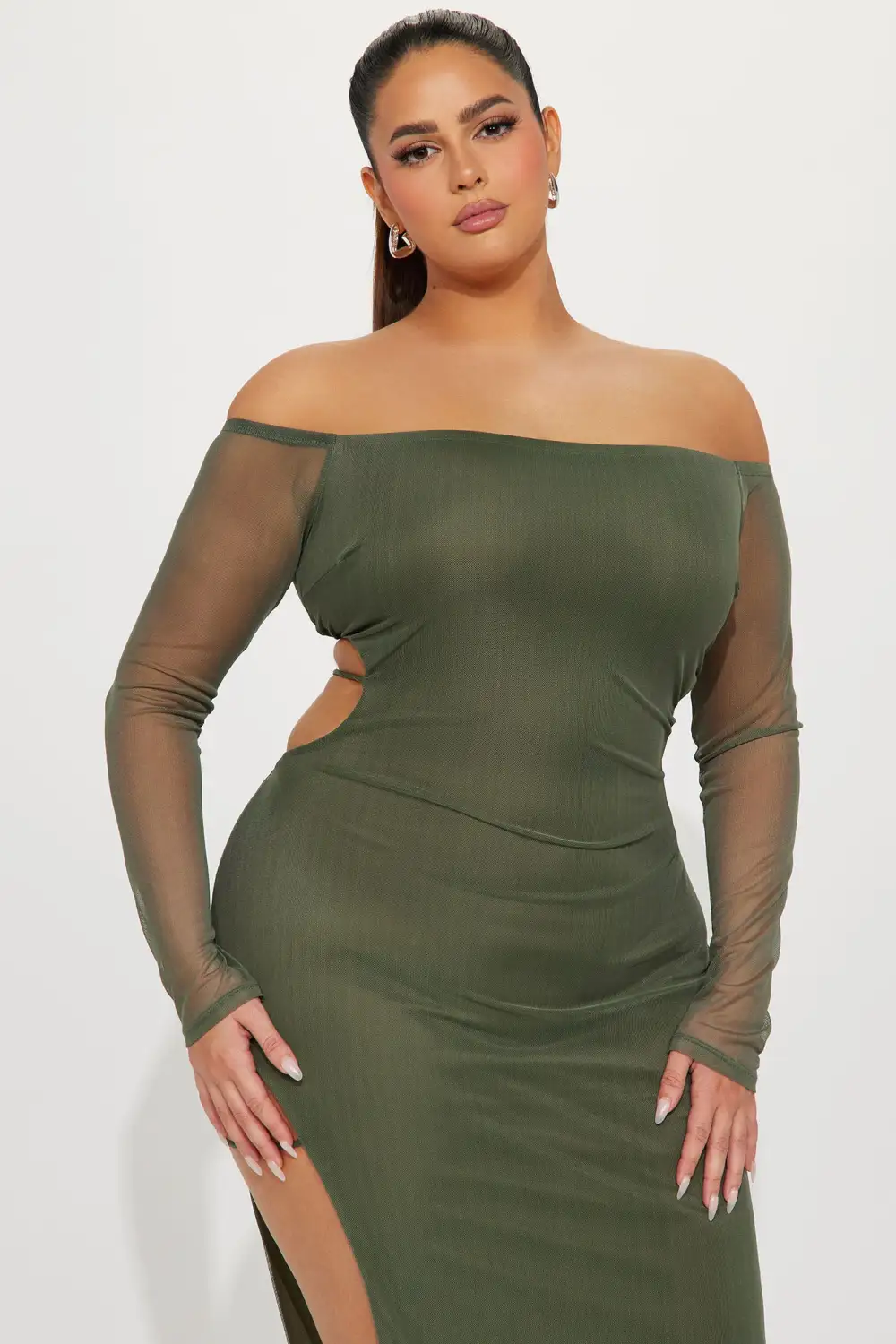 Easy Breezy Mesh Maxi Dress - Olive