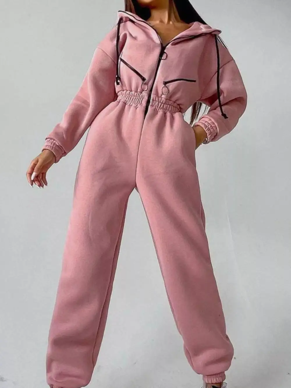 Hooded Zip Jumpsuit