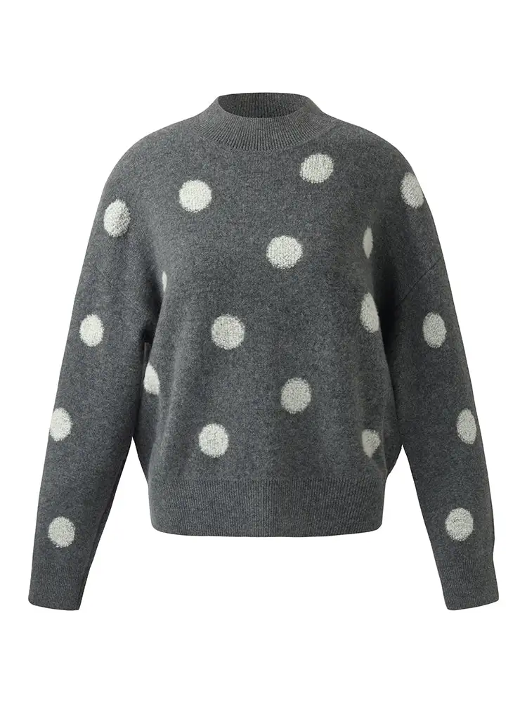 Wool Blend Polka Dots Women Sweater