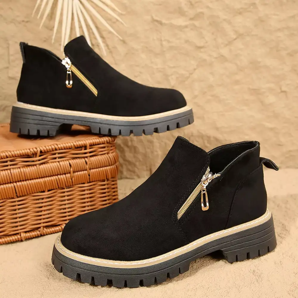 Classic Round Toe Platform Boots