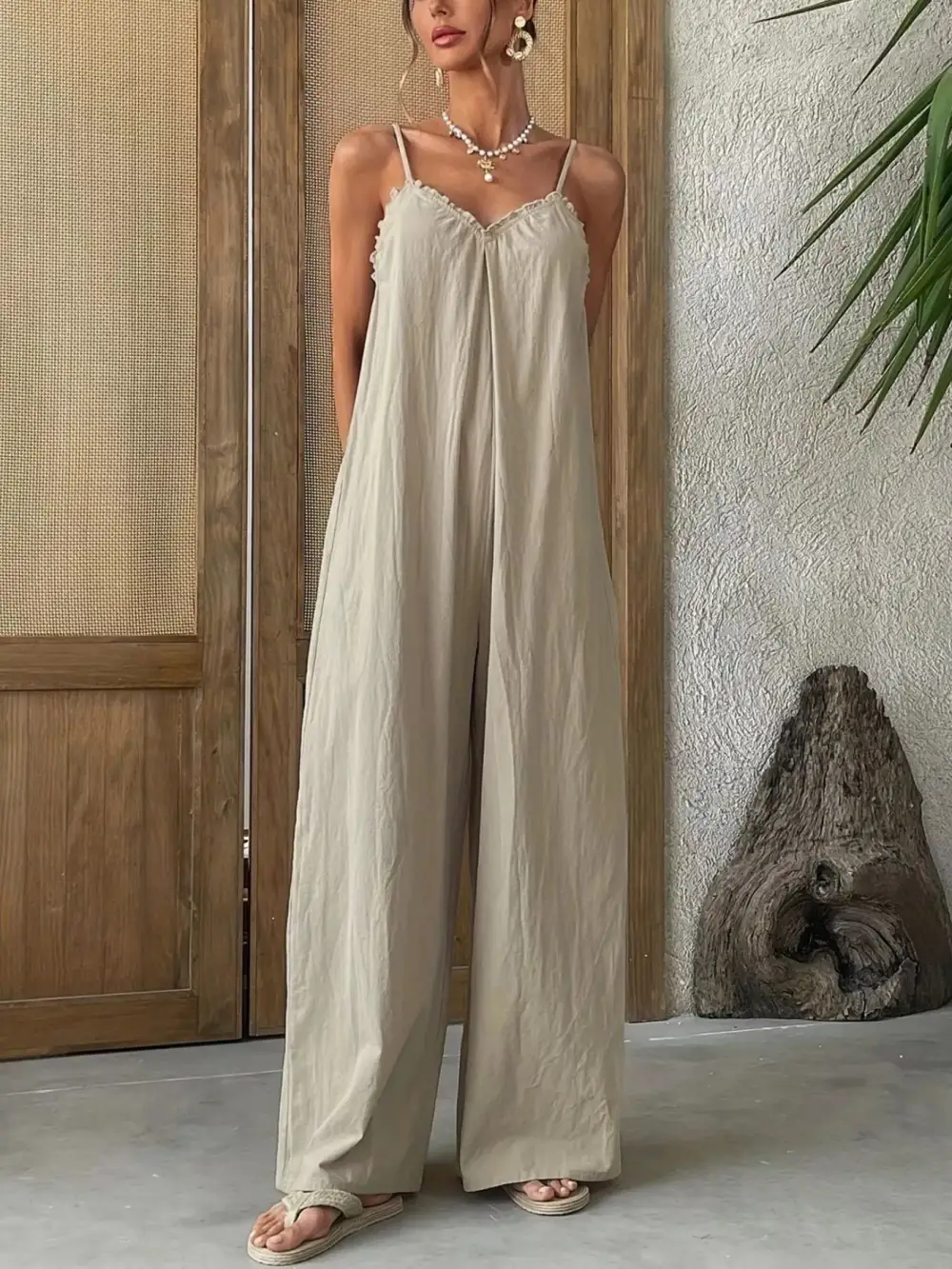 Wide Leg Sleeveless Jumpsuit