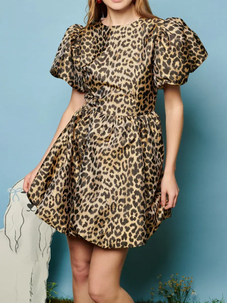 Lola Leopard Jacquard Dress