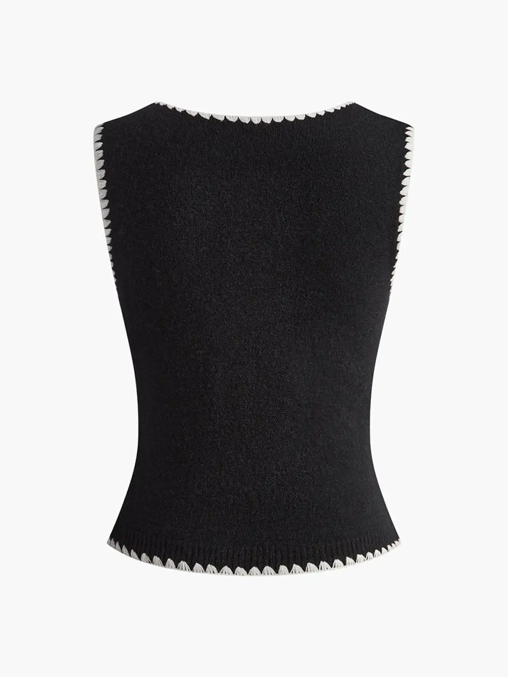 Contrast Trim Bow Sweater Vest