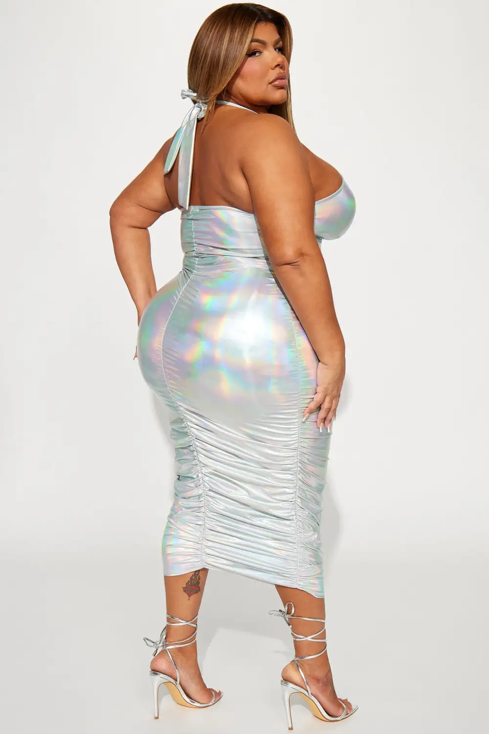 Nova Girl Metallic Maxi Dress - Silver