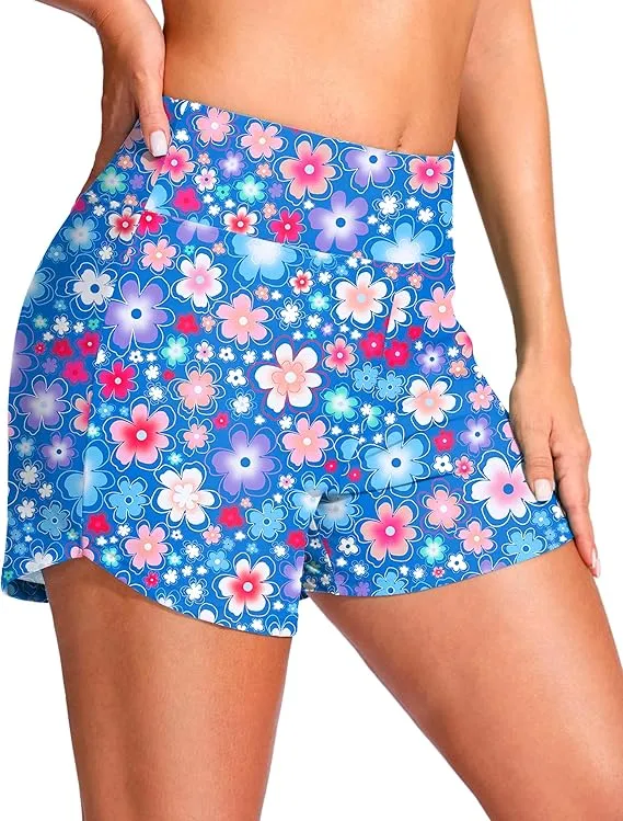 High Waisted Tummy Control Swim Trunks