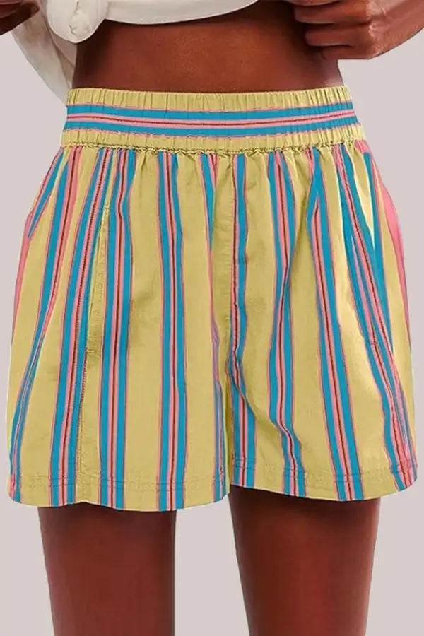 Roomy Cotton Blend Easy Waist Casual Shorts