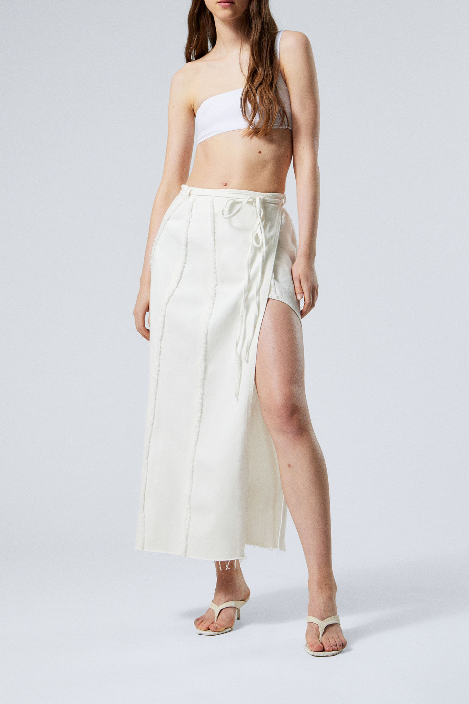 Tied Slit Maxi Skirt