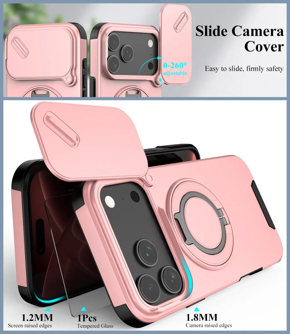 For iPhone 18 Pro Max LINK Phone Case Apple 15 Pro Sliding Window Stand Shockproof Protective Cover