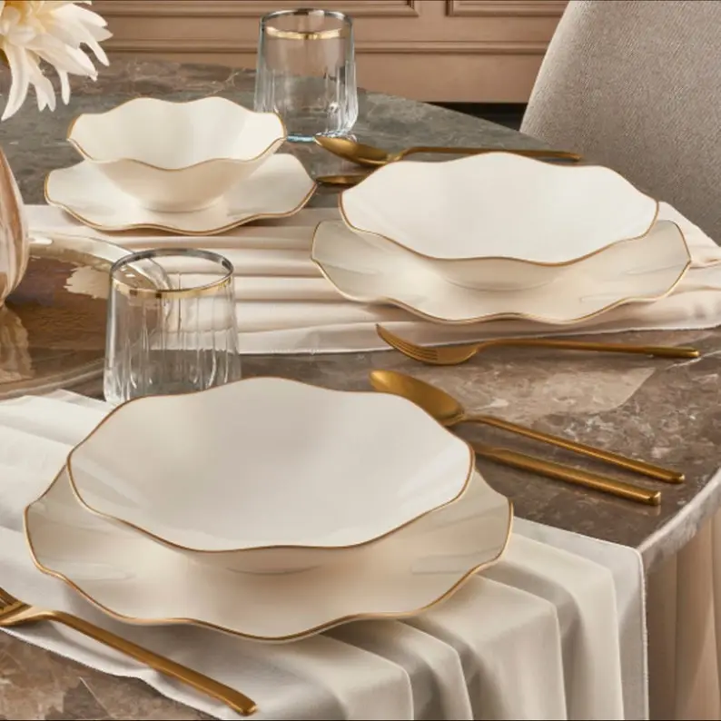 Gold Decorated High Quality Porcelain Dinnerware Set , Dinnerware Set , Dinner Set , Chafing Dish , Gift Set , Multi-usage Set , Dishes Set