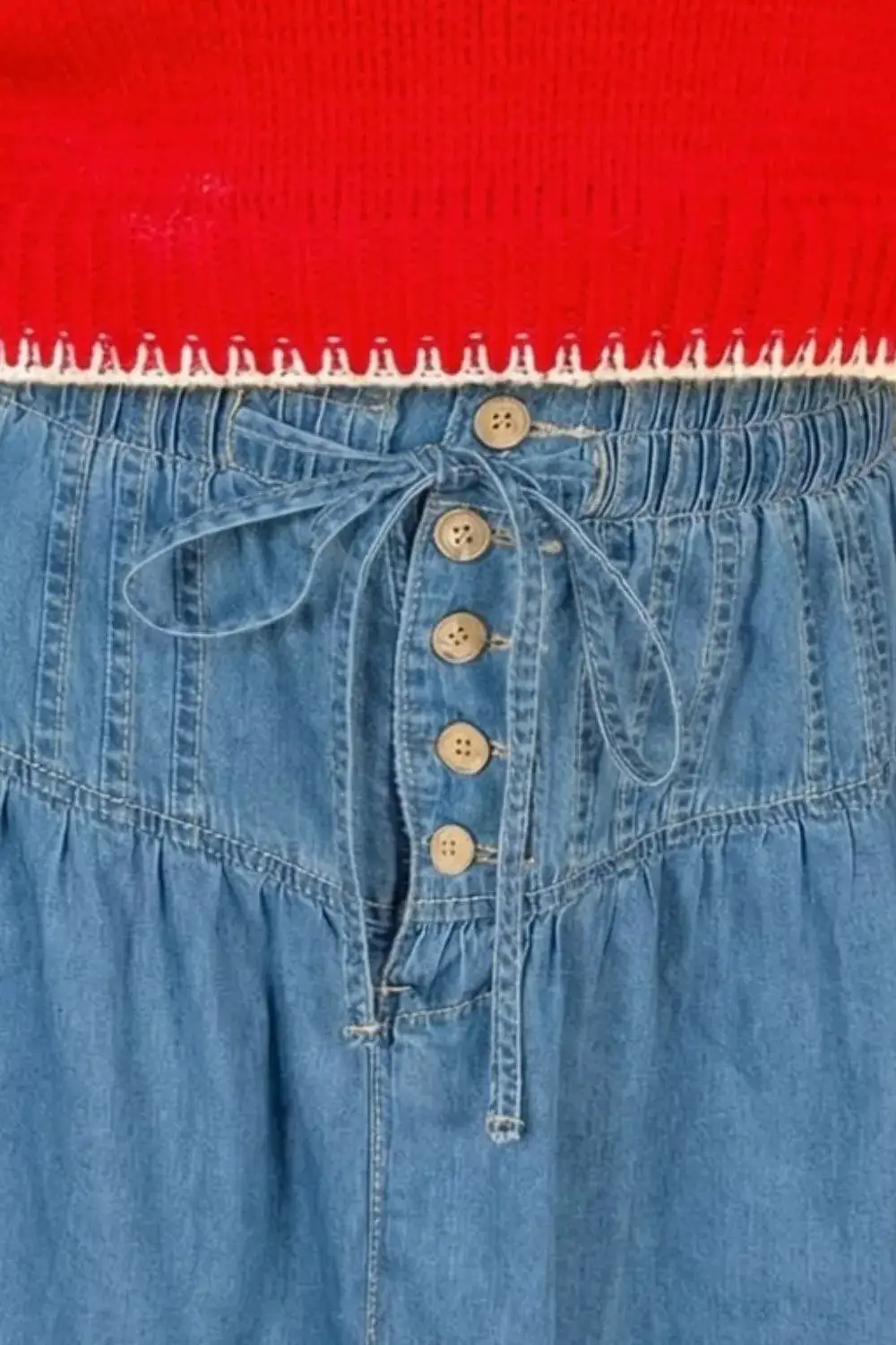 Ruffle Denim Skirt
