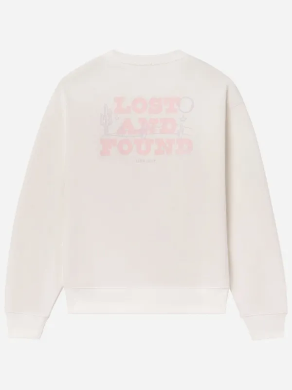 Women's Retro  Lost And Found slogan Crew neck Sweatshirt