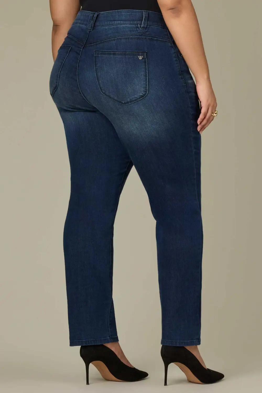 Plus Size Mid Rise Straight Leg Jeans