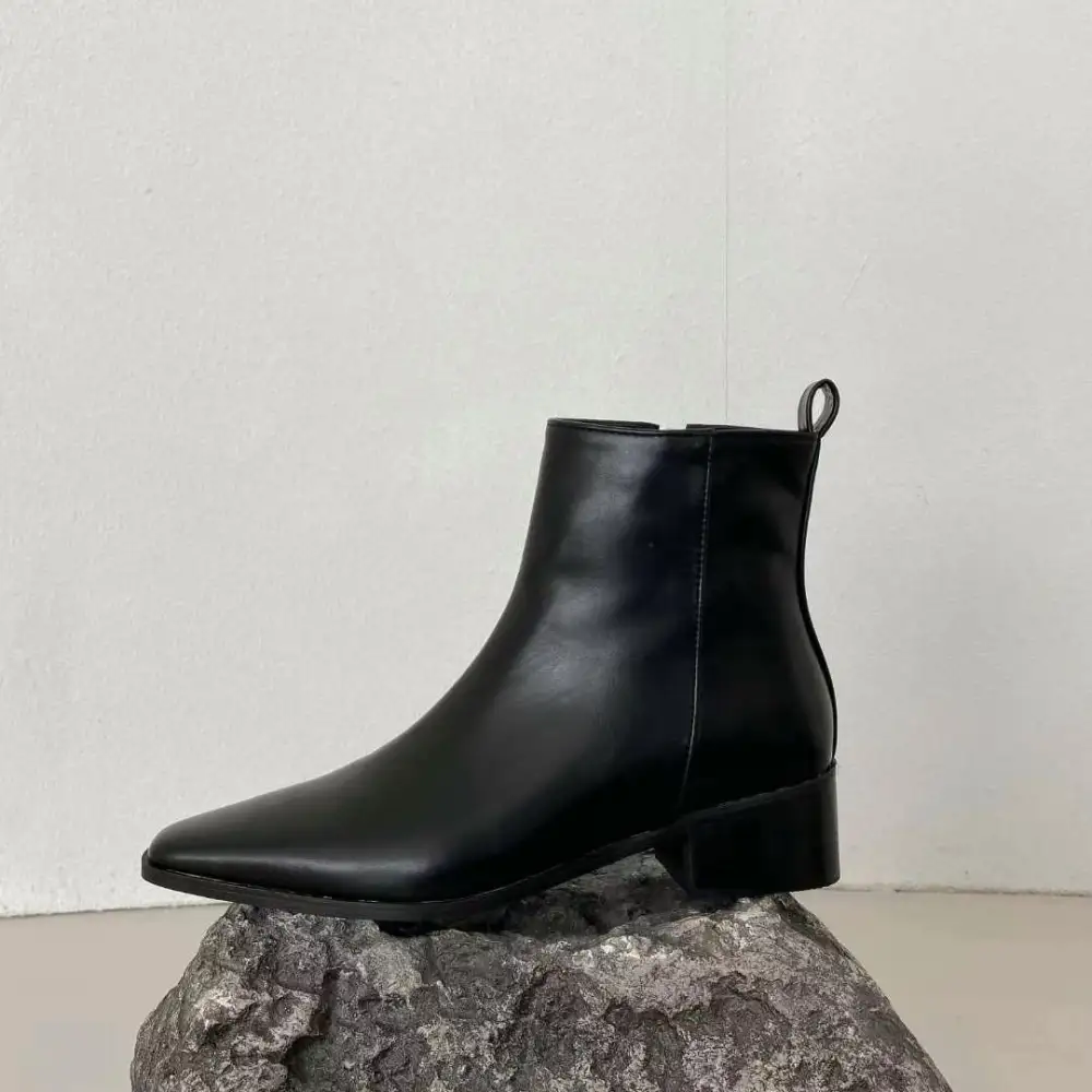 Crisp Relaxed Faux Leather Everyday Boots