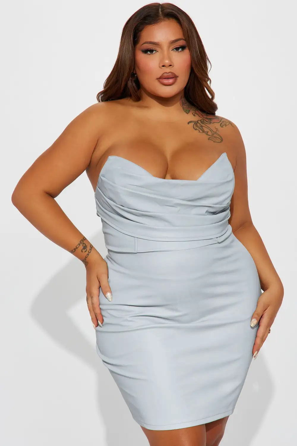 Nora Babe Reflective Mini Dress - Silver