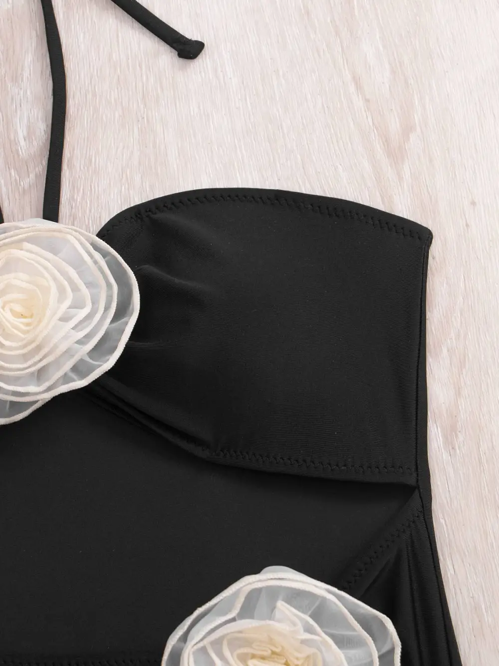 Women’s Three Dimensional Flower One-Piece Three Swimsuit