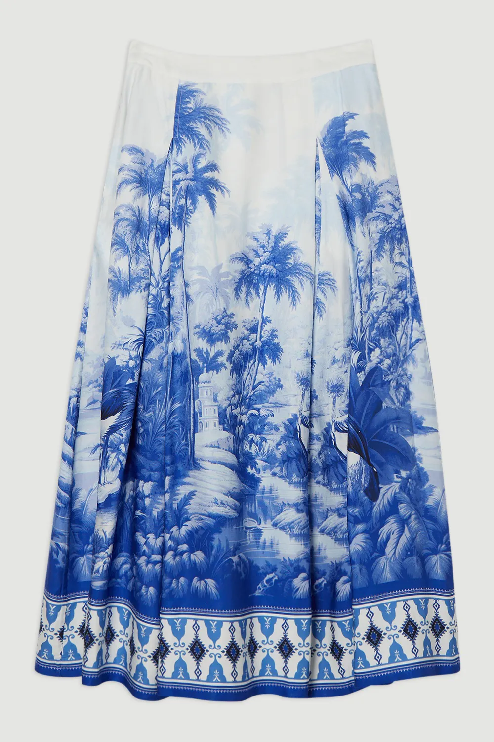 A-Line Skirt With Landscape Print