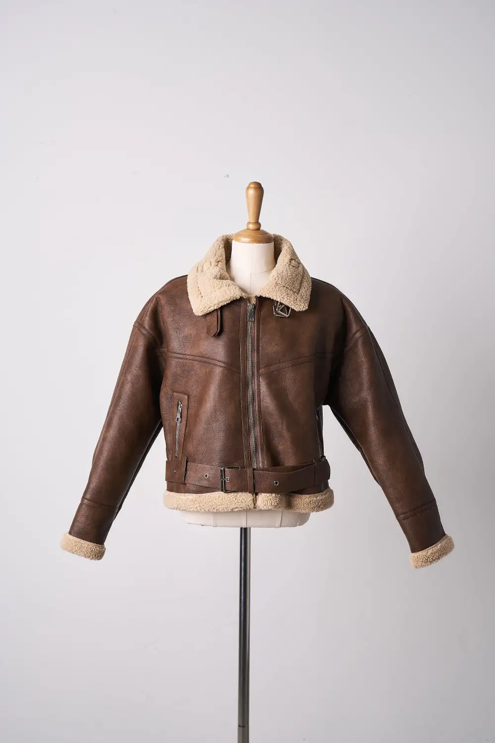 Dilla Faux Shearling Aviator Jacket