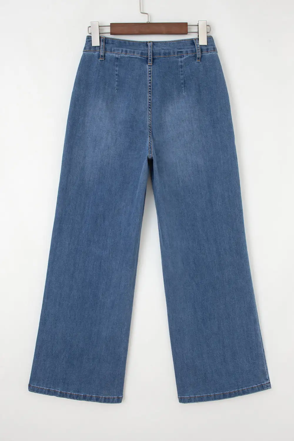 Wide Leg High Waist Button Jeans