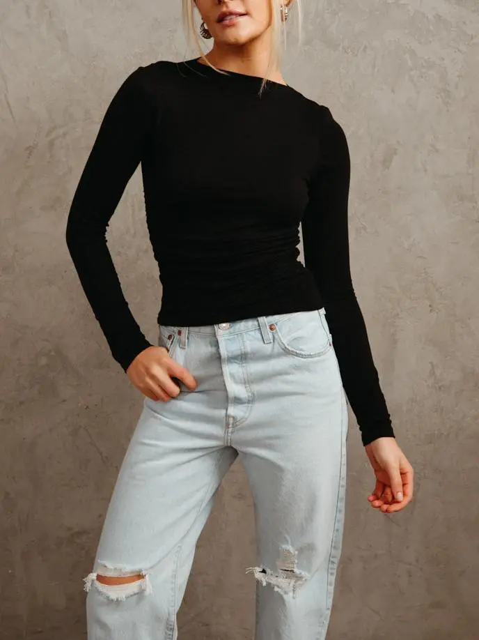 Ruched Long Sleeve Top