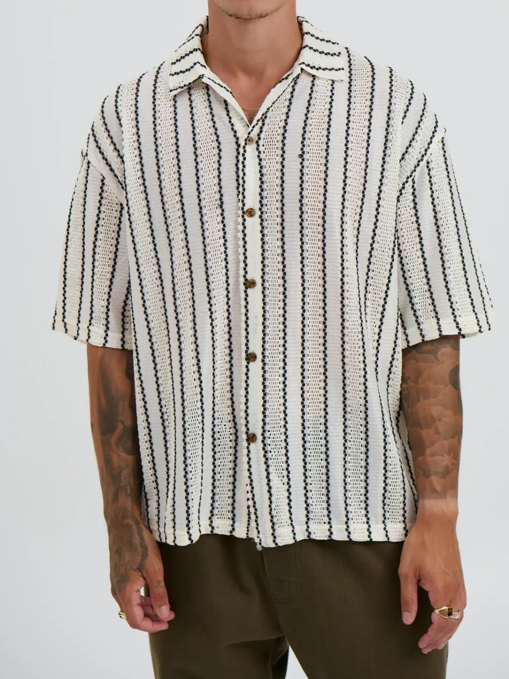 Casual Soft And Comfortable Black Stripe Shirt