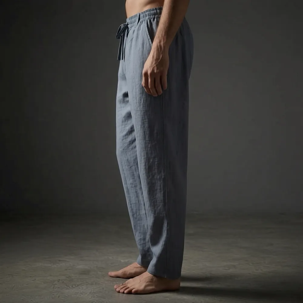 Men's Linen Blend Casual Trousers
