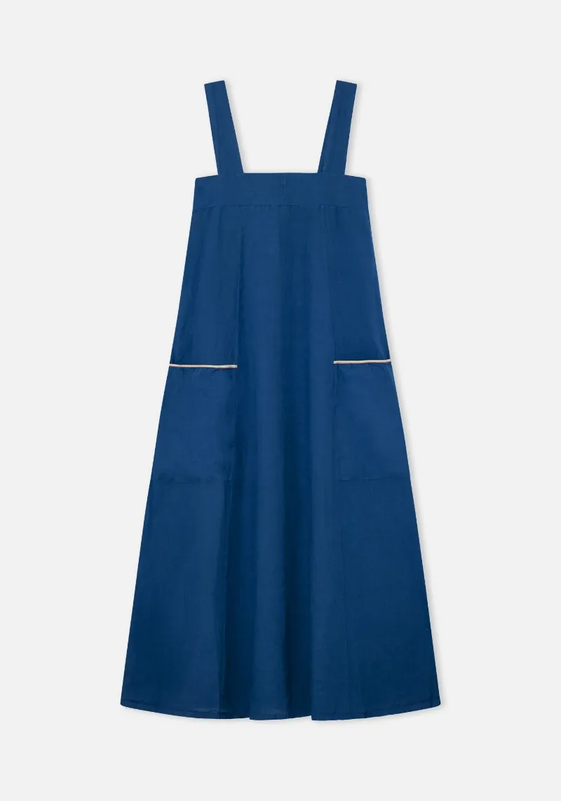 BLUE LINEN DRESS