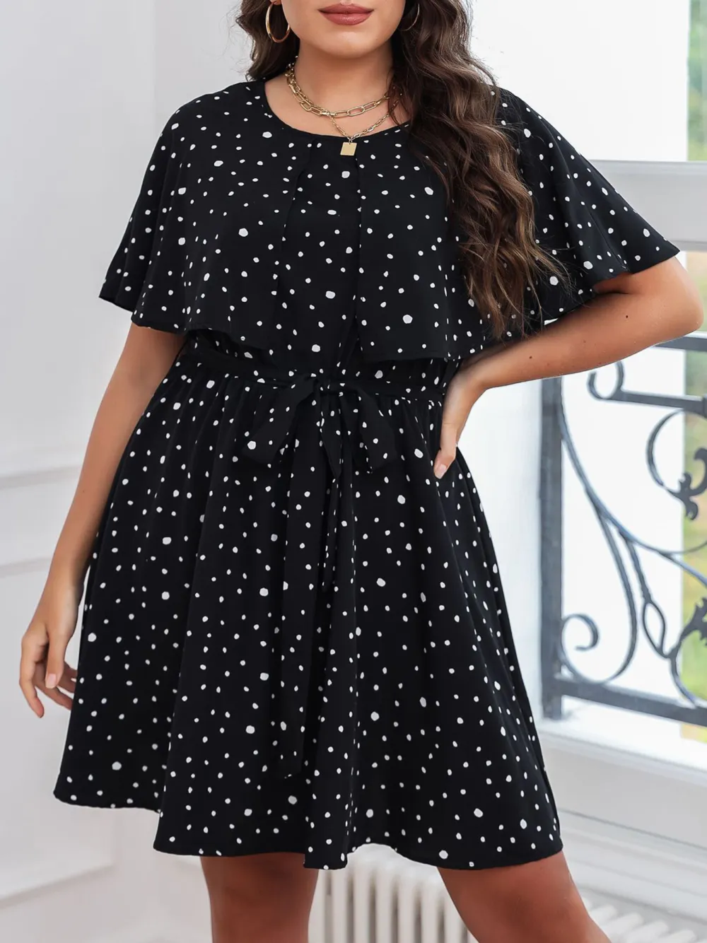 Polka Dot Black Dress