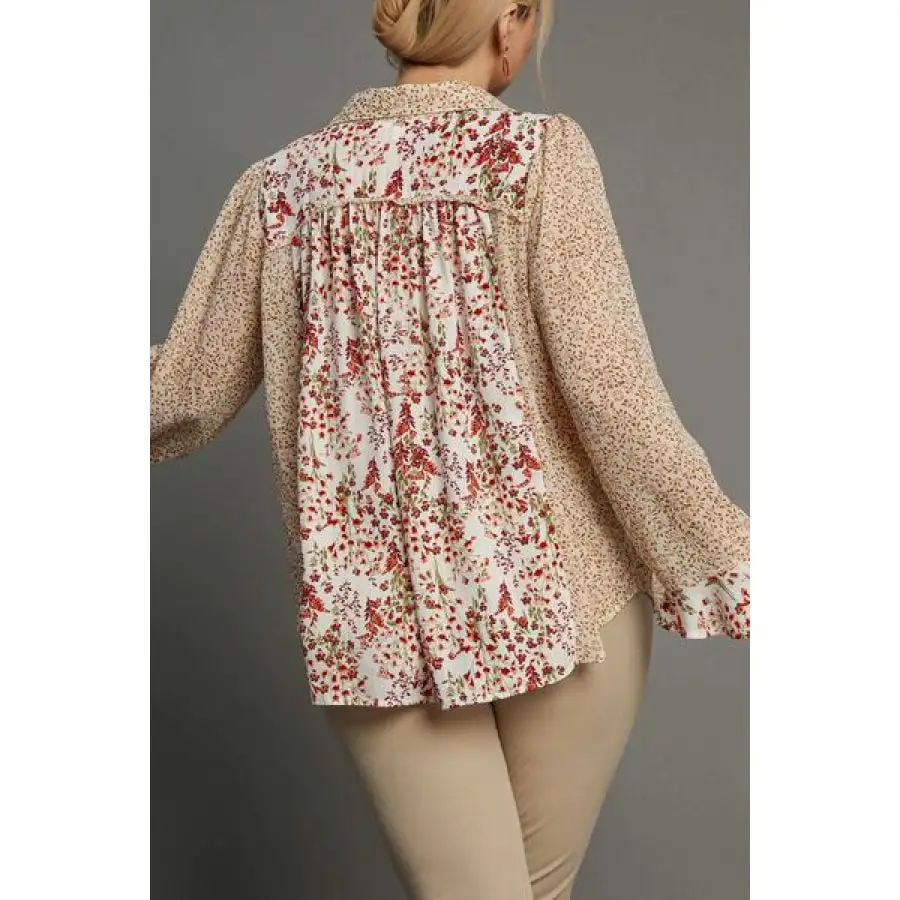 Casual Ruffle Button Up Button Up Shirt