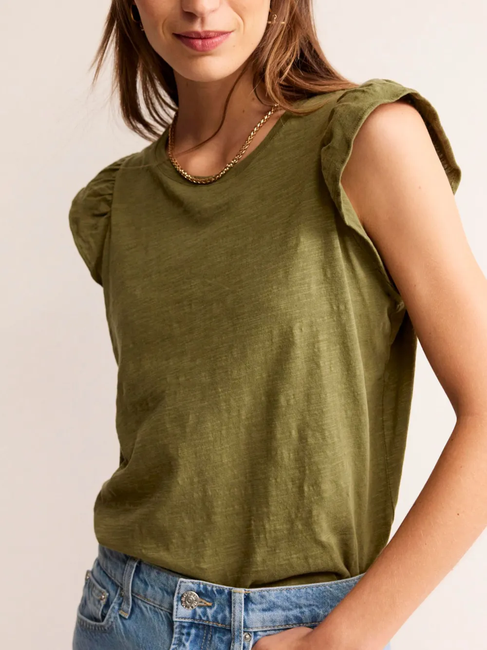 Cotton Flutter Sleeve T-Shirt