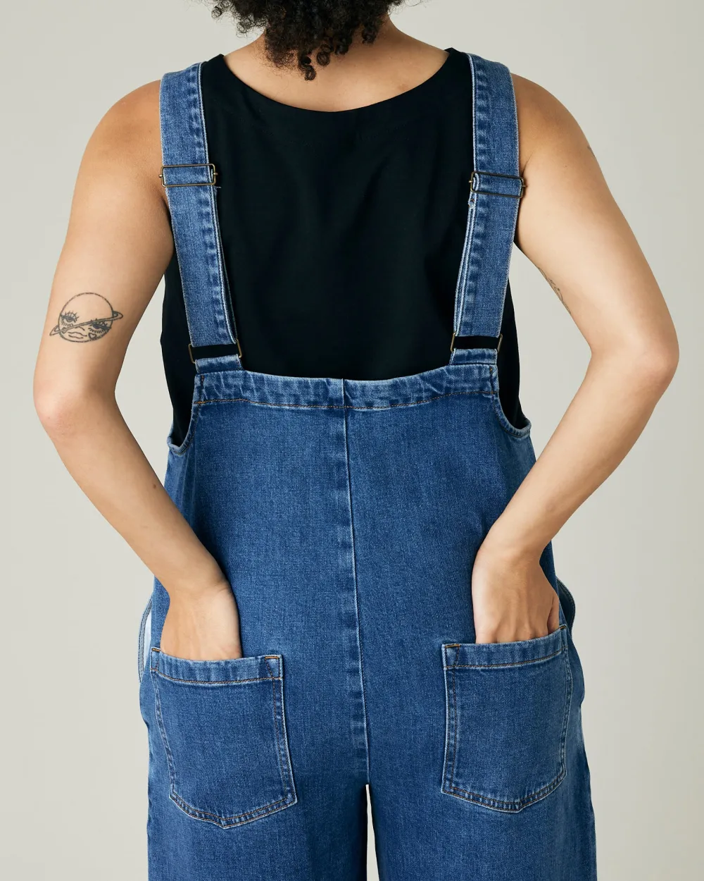 MID BLUE DENIM JUMPSUIT