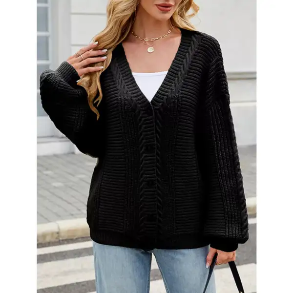 Button Up Long Sleeve Cardigan