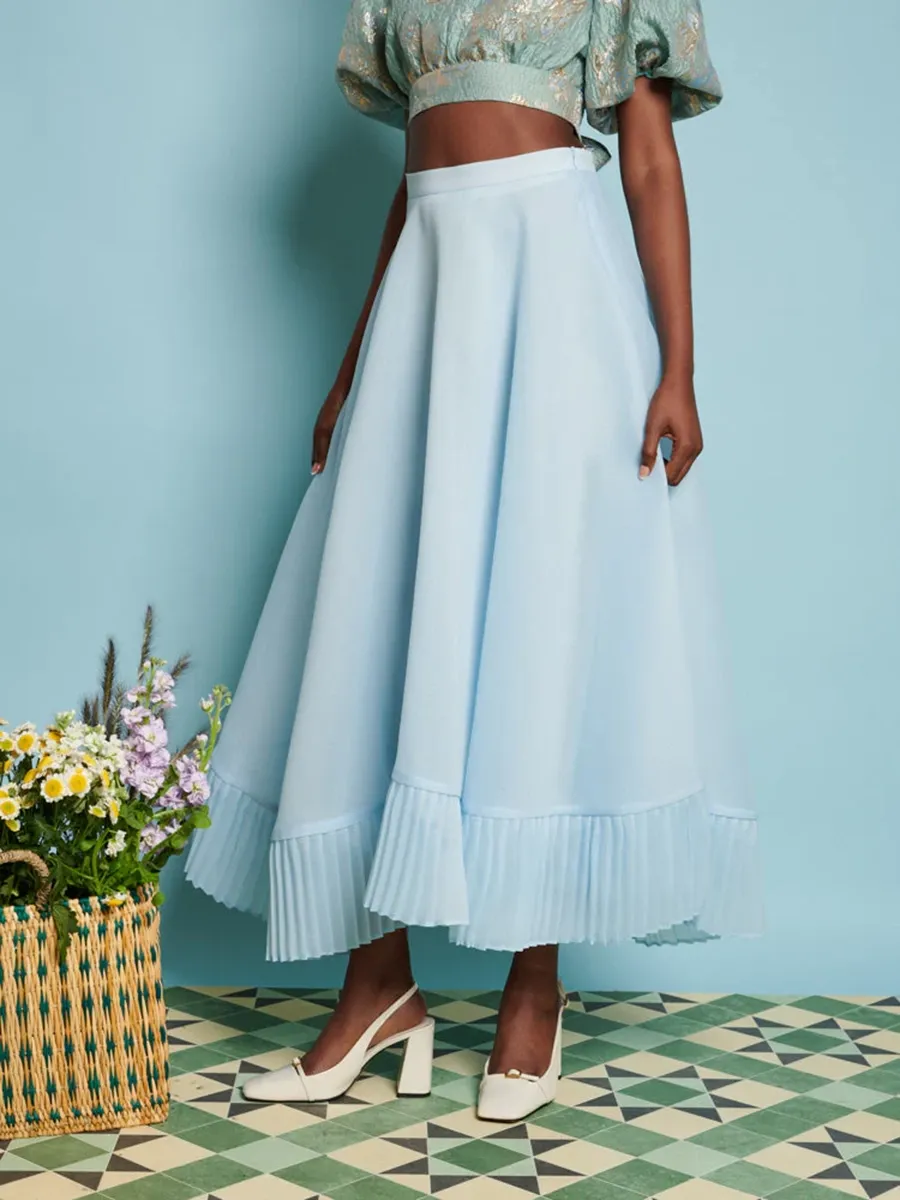 DREAM Fig Pleat Midi Skirt