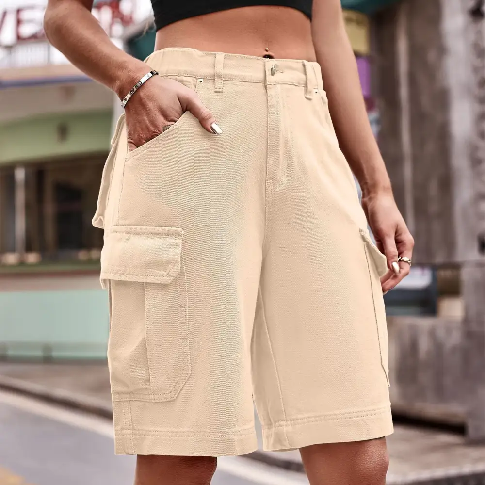 Relaxed Pocket Detail Utility Cargo Shorts