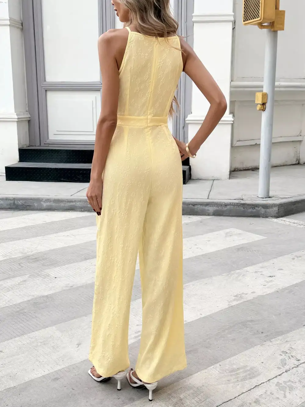 Wide Leg Tie Jumpsuit